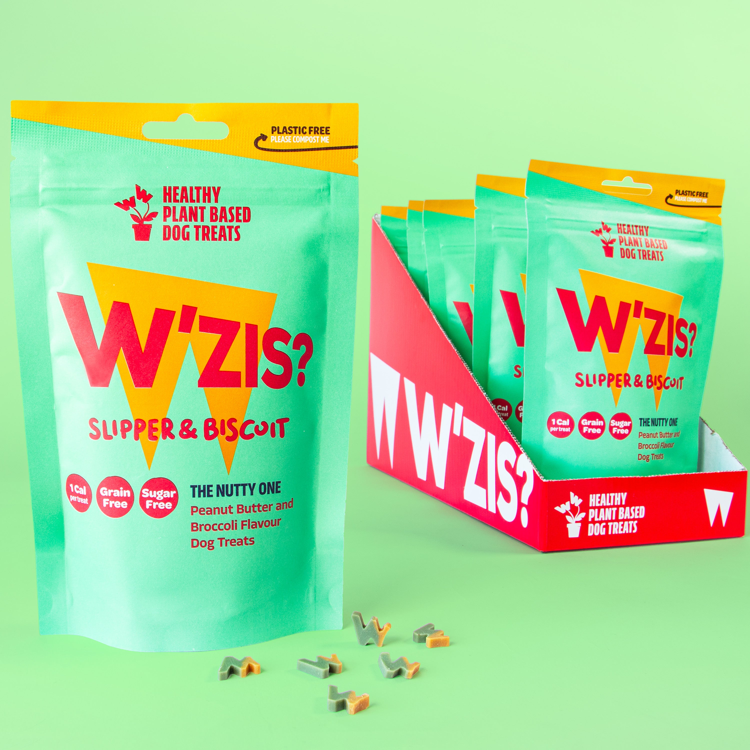 5 pouches of Slipper & Biscuit Dog Treats