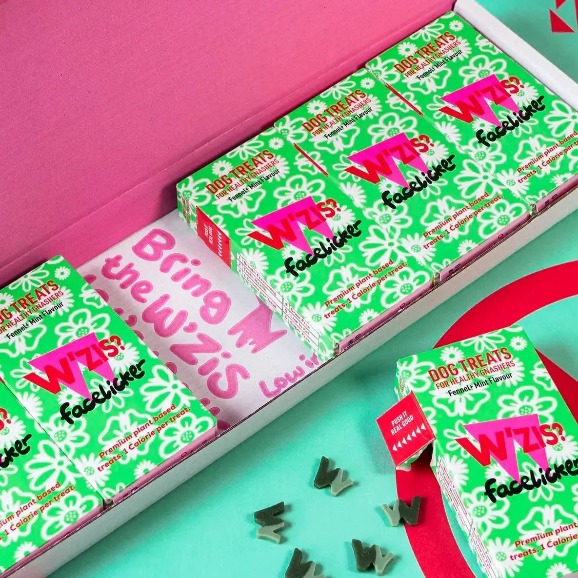 W'ZIS 6 pack of plant-based Facelicker treats with fennel and parsley