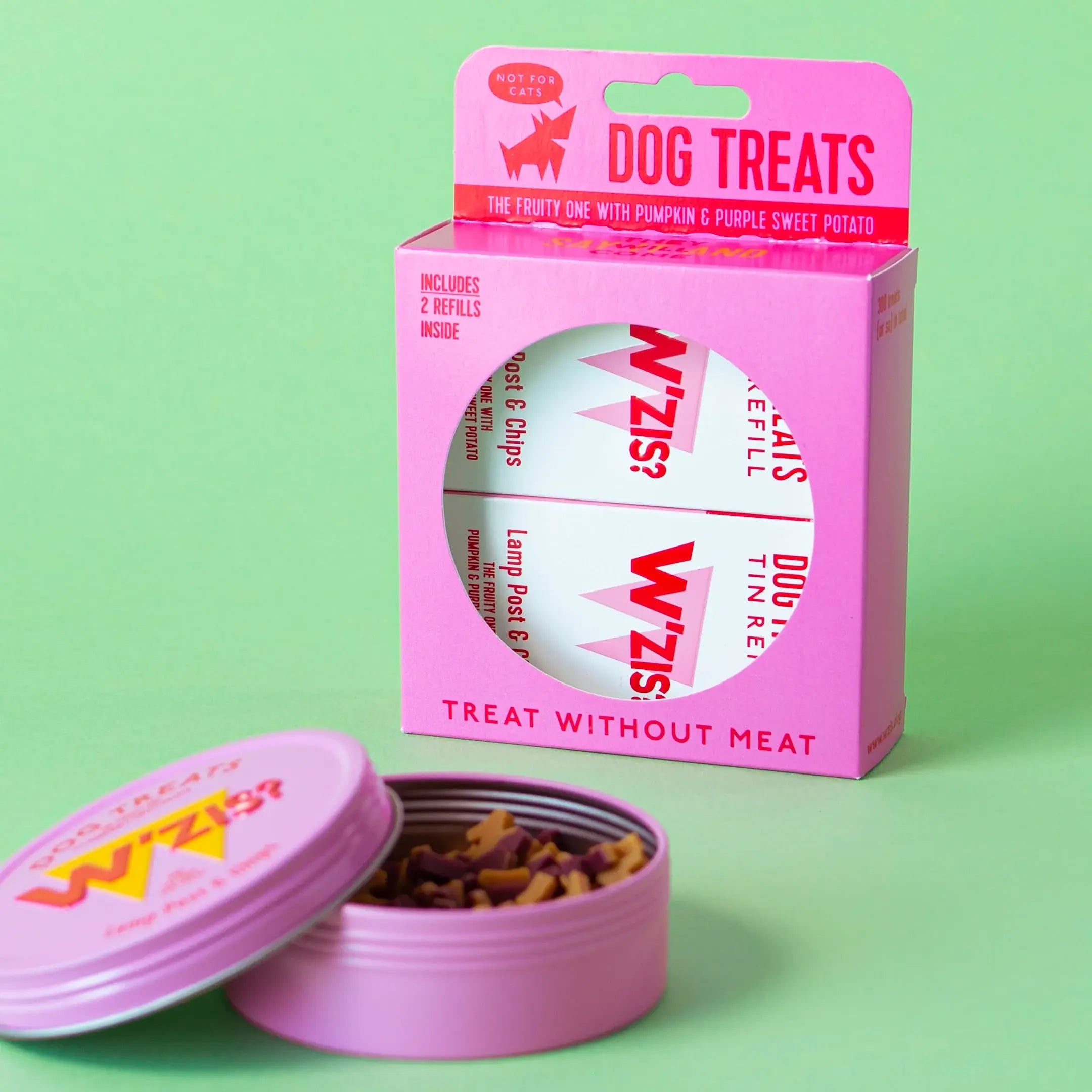 W'ZIS Lamp Post & Chips tin refill pack with 150 one calorie treats