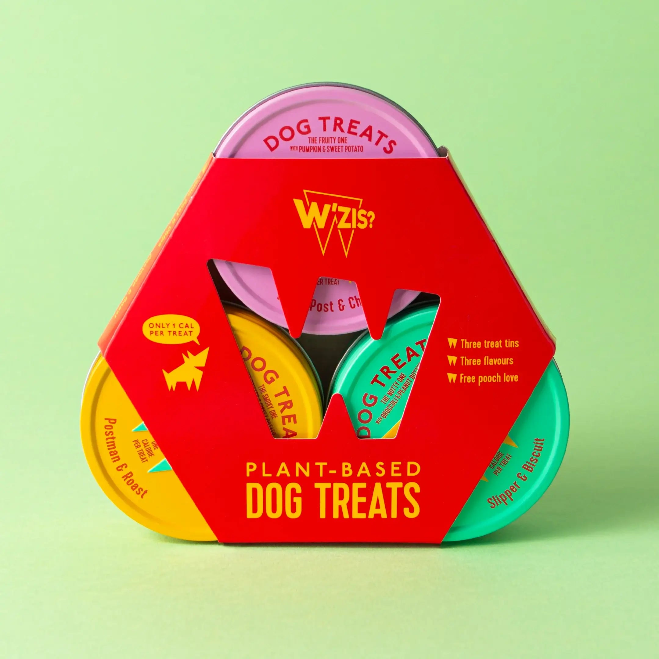 W'ZIS Triple Tin Pack with vegan, grain-free dog treats